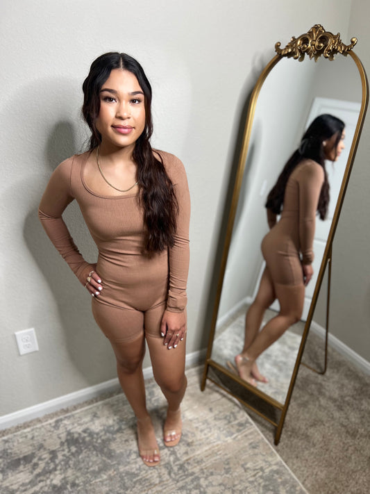 Snatched mocha jumpsuit